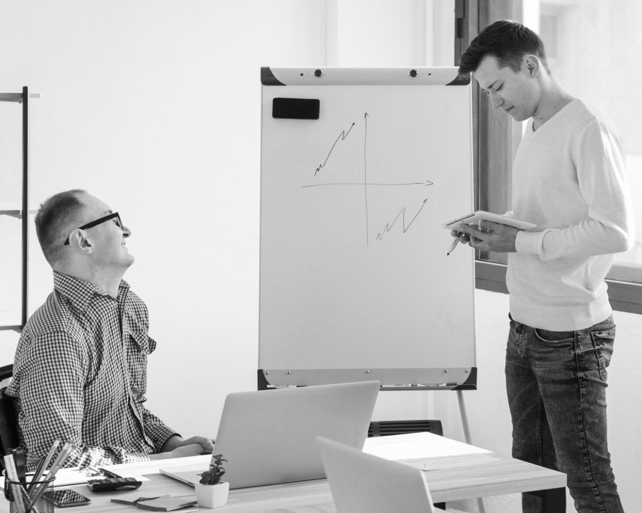 Collaborative workspace showing financial planning and analysis session